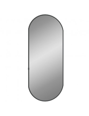 Specchio da Parete Nero 60x25 cm Ovale