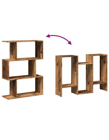 Libreria Divisorio 3Ripiani Legno Antico 70x24x97 cm Truciolato