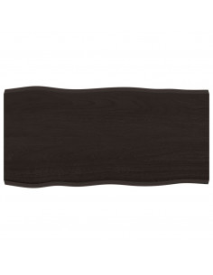 Piano Tavolo Marrone Scuro 80x40x2 cm in Rovere Non Trattato 2