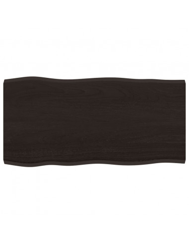 Piano Tavolo Marrone Scuro 80x40x2 cm in Rovere Non Trattato