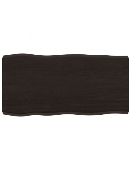 Piano Tavolo Marrone Scuro 80x40x2 cm in Rovere Non Trattato