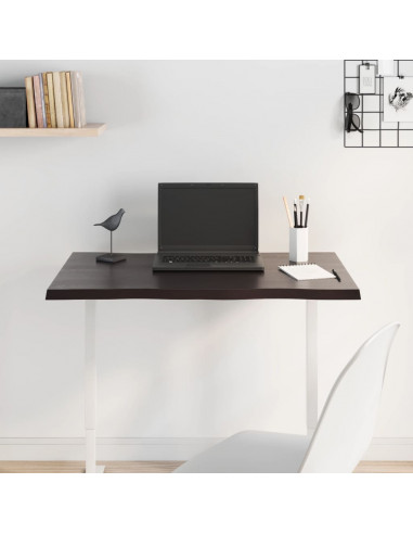 Piano Tavolo Marrone Scuro 80x40x2 cm in Rovere Non Trattato