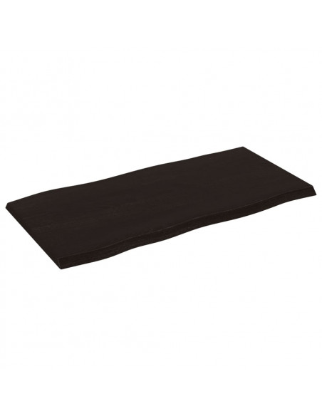 Piano Tavolo Marrone Scuro 80x40x2 cm in Rovere Non Trattato