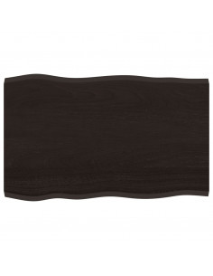 Piano Tavolo Marrone Scuro 80x50x2 cm in Rovere Non Trattato 2