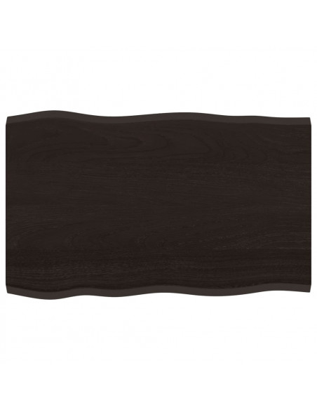 Piano Tavolo Marrone Scuro 80x50x2 cm in Rovere Non Trattato