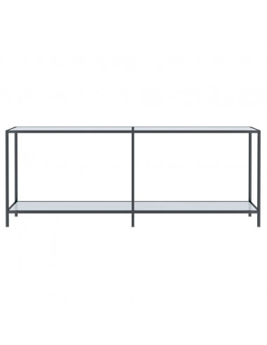 Tavolo Consolle Bianco 200x35x75,5 cm in Vetro Temperato