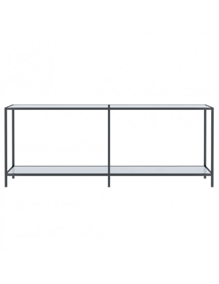Tavolo Consolle Bianco 200x35x75,5 cm in Vetro Temperato