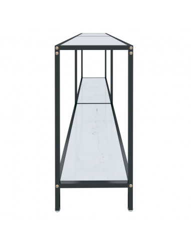Tavolo Consolle Bianco 200x35x75,5 cm in Vetro Temperato