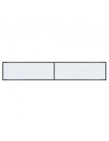 Tavolo Consolle Bianco 200x35x75,5 cm in Vetro Temperato