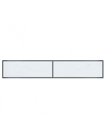 Tavolo Consolle Bianco 200x35x75,5 cm in Vetro Temperato