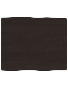 Piano Tavolo Marrone Scuro 60x50x(2-4)cm in Rovere Non Trattato 2