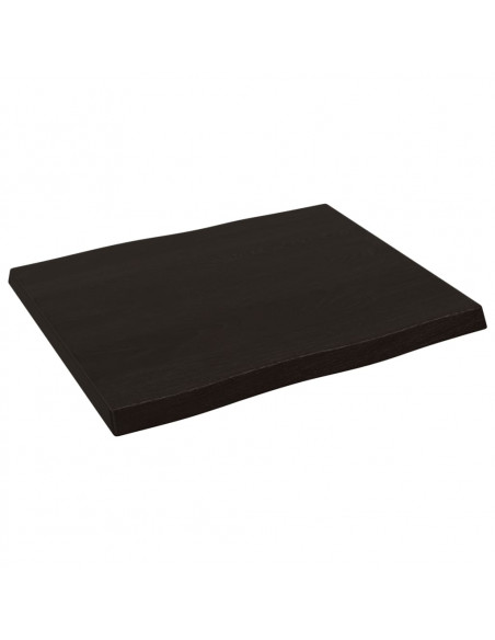 Piano Tavolo Marrone Scuro 60x50x(2-4)cm in Rovere Non Trattato