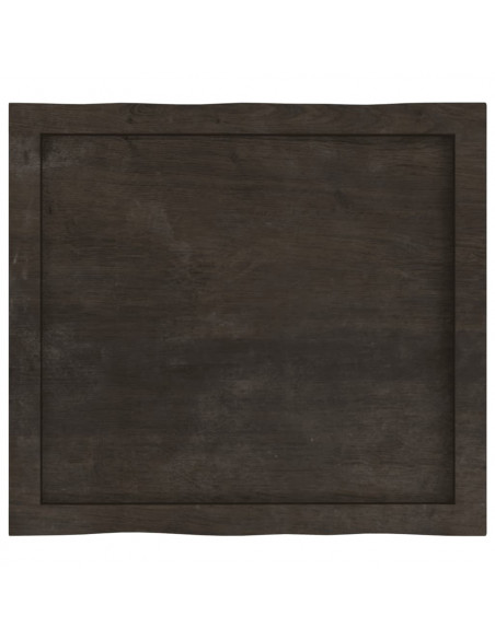 Piano Tavolo Marrone Scuro 60x50x(2-4)cm in Rovere Non Trattato