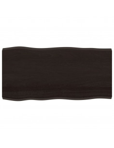 Piano Tavolo Marrone Scuro 100x50x(2-4)cm Rovere Non Trattato 2