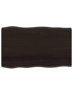 Piano Tavolo Marrone Scuro 100x60x2 cm in Rovere Non Trattato 2