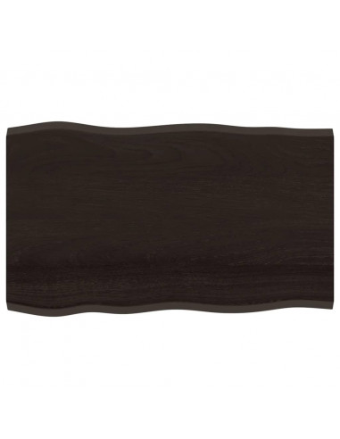 Piano Tavolo Marrone Scuro 100x60x2 cm in Rovere Non Trattato