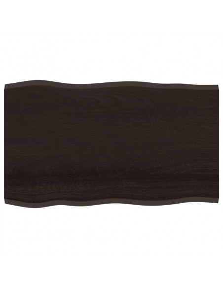 Piano Tavolo Marrone Scuro 100x60x2 cm in Rovere Non Trattato