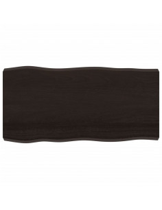 Piano Tavolo Marrone Scuro 100x50x(2-6)cm Rovere Non Trattato 2