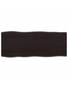 Piano Tavolo Marrone Scuro 100x40x(2-4)cm Rovere Non Trattato 2