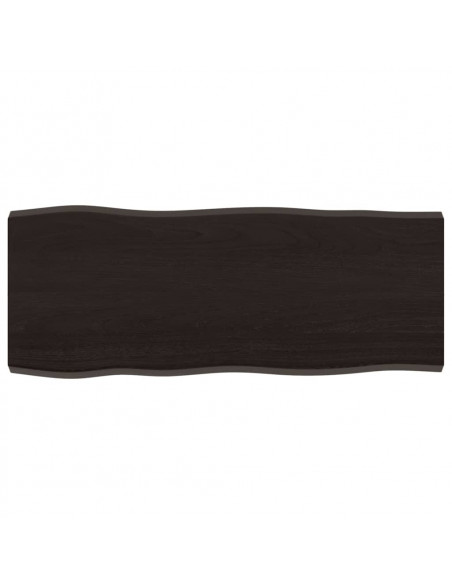 Piano Tavolo Marrone Scuro 100x40x(2-4)cm Rovere Non Trattato