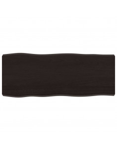 Piano Tavolo Marrone Scuro 100x40x(2-6)cm Rovere Non Trattato 2