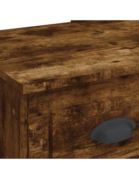 Toeletta con Luci LED Rovere Fumo 90x42x132,5 cm