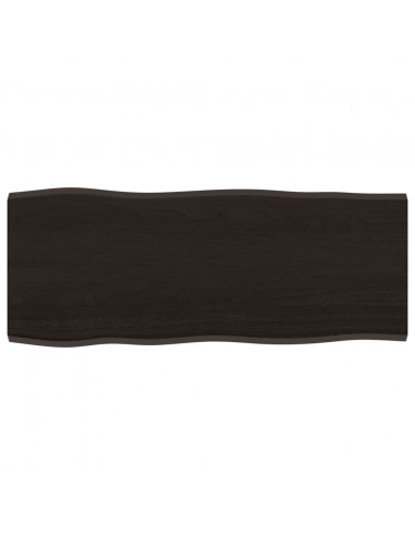 Piano Tavolo Marrone Scuro 100x40x2 cm in Rovere Non Trattato