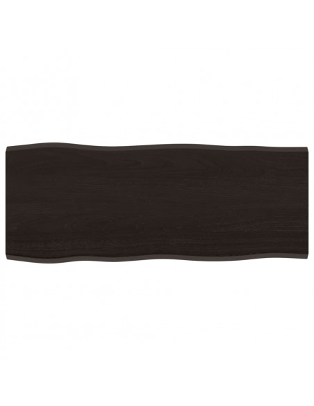 Piano Tavolo Marrone Scuro 100x40x2 cm in Rovere Non Trattato