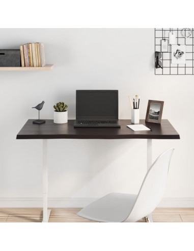 Piano Tavolo Marrone Scuro 100x40x2 cm in Rovere Non Trattato