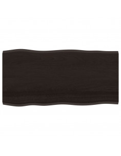 Piano Tavolo Marrone Scuro 100x50x2 cm in Rovere Non Trattato 2