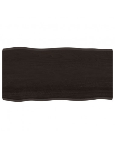 Piano Tavolo Marrone Scuro 100x50x2 cm in Rovere Non Trattato