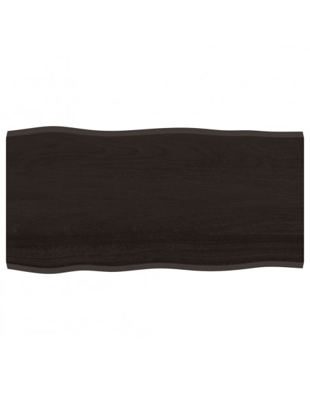 Piano Tavolo Marrone Scuro 100x50x2 cm in Rovere Non Trattato