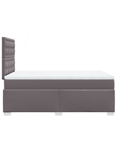 Giroletto a Molle con Materasso Grigio 120x190 cm in Similpelle
