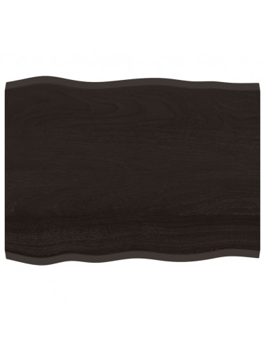 Piano Tavolo Marrone Scuro 80x60x2 cm in Rovere Non Trattato