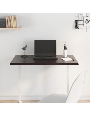 Piano Tavolo Marrone Scuro 80x60x2 cm in Rovere Non Trattato