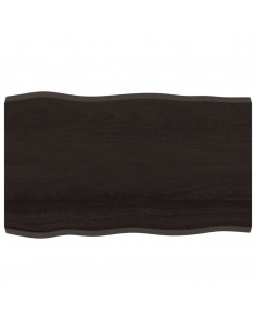 Piano Tavolo Marrone Scuro 100x60x(2-4)cm Rovere Non Trattato 2