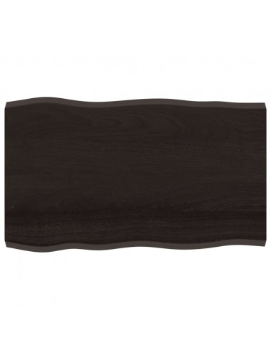 Piano Tavolo Marrone Scuro 100x60x(2-4)cm Rovere Non Trattato