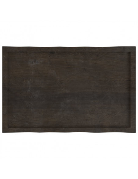 Piano Tavolo Marrone Scuro 100x60x(2-4)cm Rovere Non Trattato