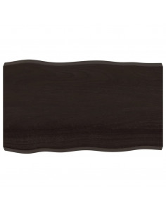 Piano Tavolo Marrone Scuro 100x60x(2-6)cm Rovere Non Trattato 2