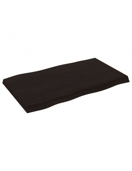 Piano Tavolo Marrone Scuro 100x60x(2-6)cm Rovere Non Trattato
