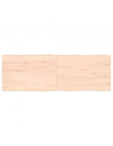 Piano per Tavolo 120x40x(2-4) cm Rovere Non Trattato Bordi Vivi