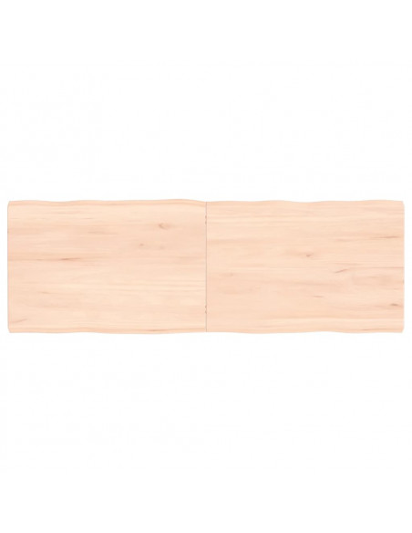 Piano per Tavolo 120x40x(2-4) cm Rovere Non Trattato Bordi Vivi