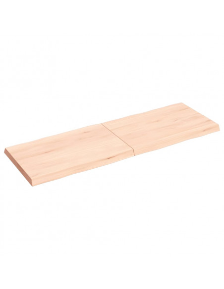 Piano per Tavolo 120x40x(2-4) cm Rovere Non Trattato Bordi Vivi