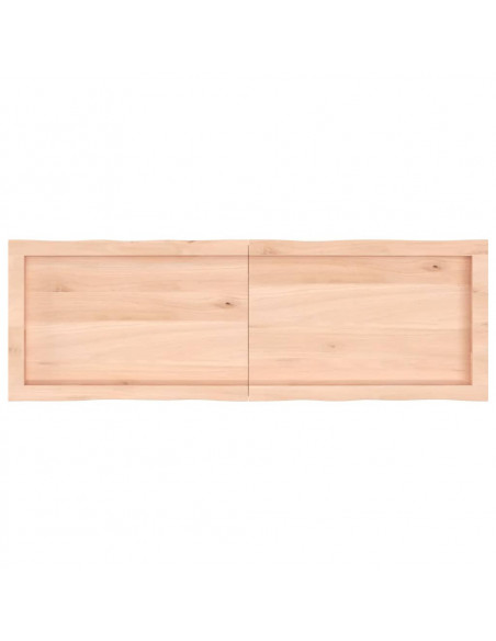 Piano per Tavolo 120x40x(2-4) cm Rovere Non Trattato Bordi Vivi