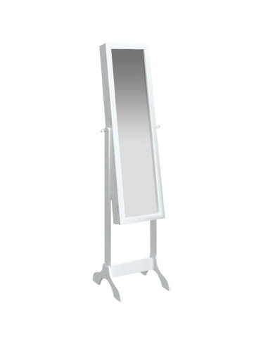Specchio Autoportante Bianco 34x37x146 cm