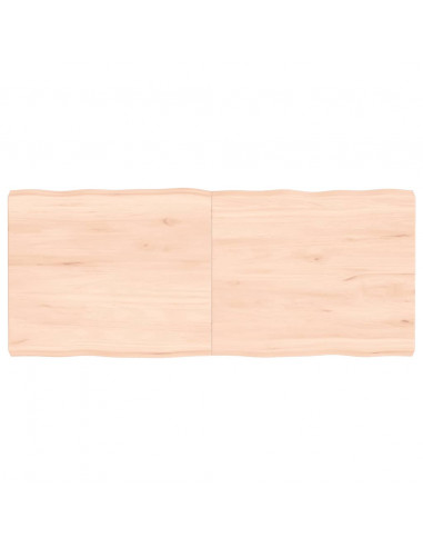 Piano per Tavolo 120x50x(2-6) cm Rovere Non Trattato Bordi Vivi