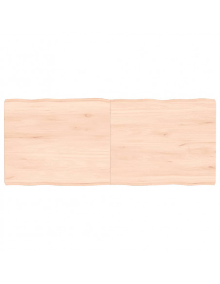 Piano per Tavolo 120x50x(2-6) cm Rovere Non Trattato Bordi Vivi