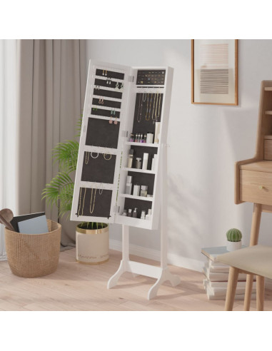 Specchio Autoportante Bianco 34x37x146 cm