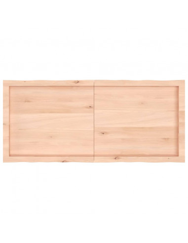 Piano per Tavolo 120x50x(2-6) cm Rovere Non Trattato Bordi Vivi