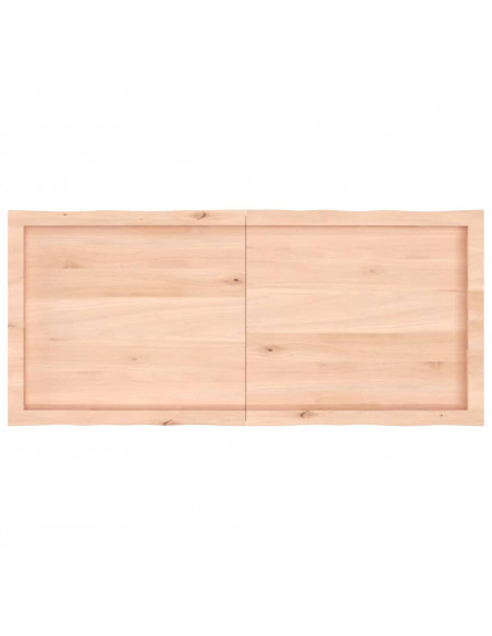 Piano per Tavolo 120x50x(2-6) cm Rovere Non Trattato Bordi Vivi